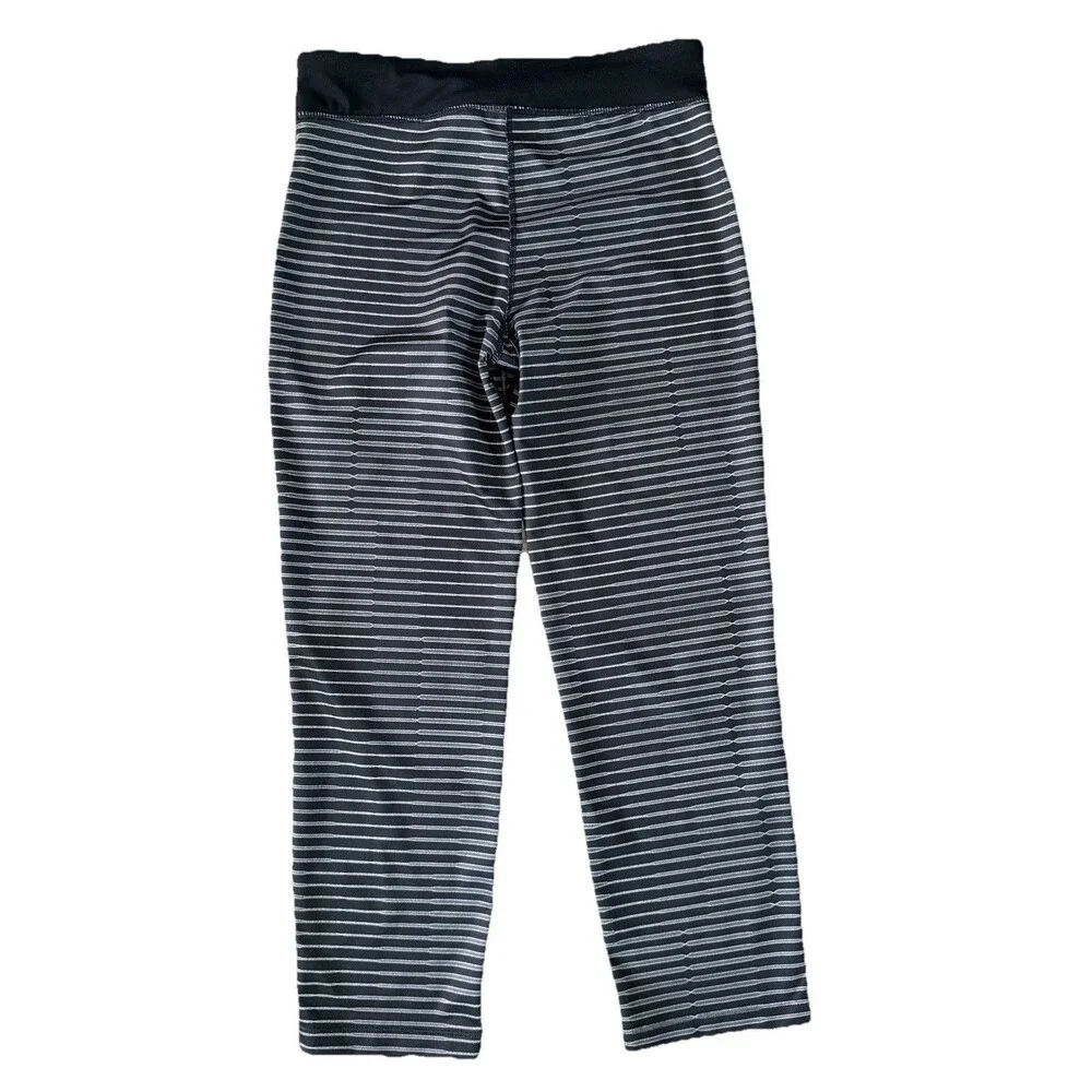 Nike Youth Girls Black/White Striped Dri-Fit Leggings Size XL